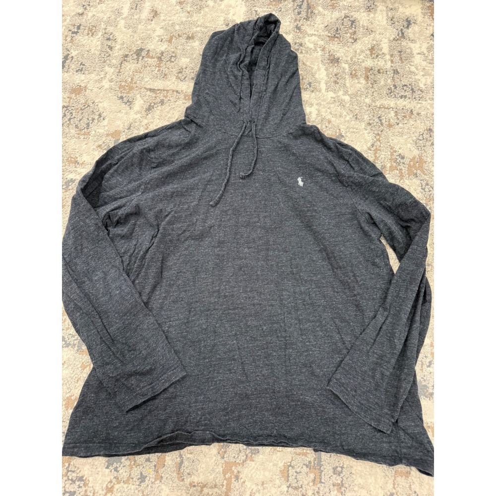 Polo Ralph Lauren Mens XXL Gray Heather Hooded Long Sleeve T-Shirt Cotton
